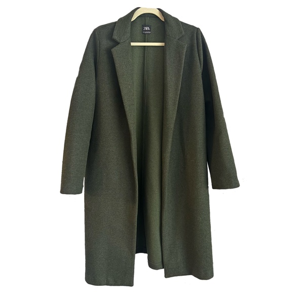 Zara Long Coat Outer Knit Green | XL - Picture 1 of 5